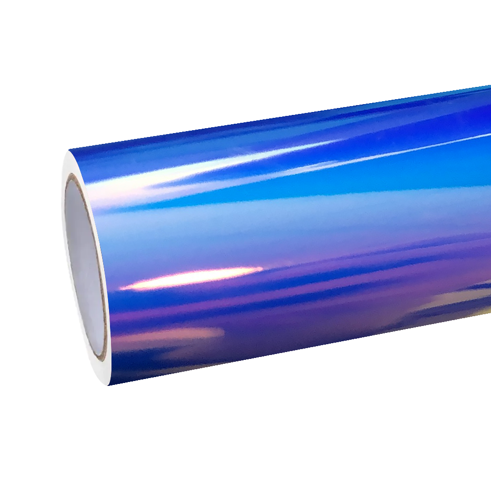 Gloss Holographic Rainbow Chrome Laser Electroplated Blue Car Vinyl Wrap product image 2 - Veloro chrome vinyl wrap