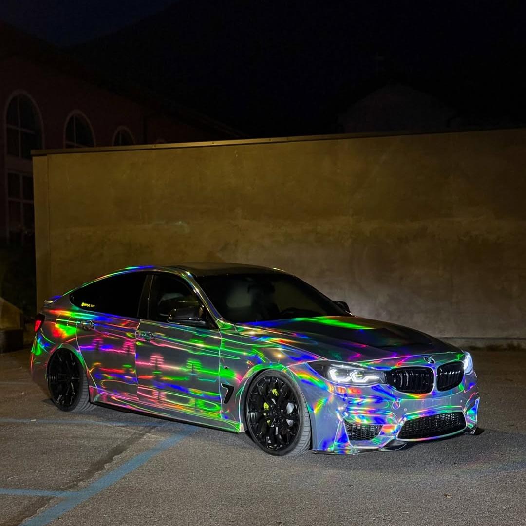 Gloss Holographic Chrome Laser Electroplated Silver Car Vinyl Wrap product image 6 - Veloro chrome vinyl wrap
