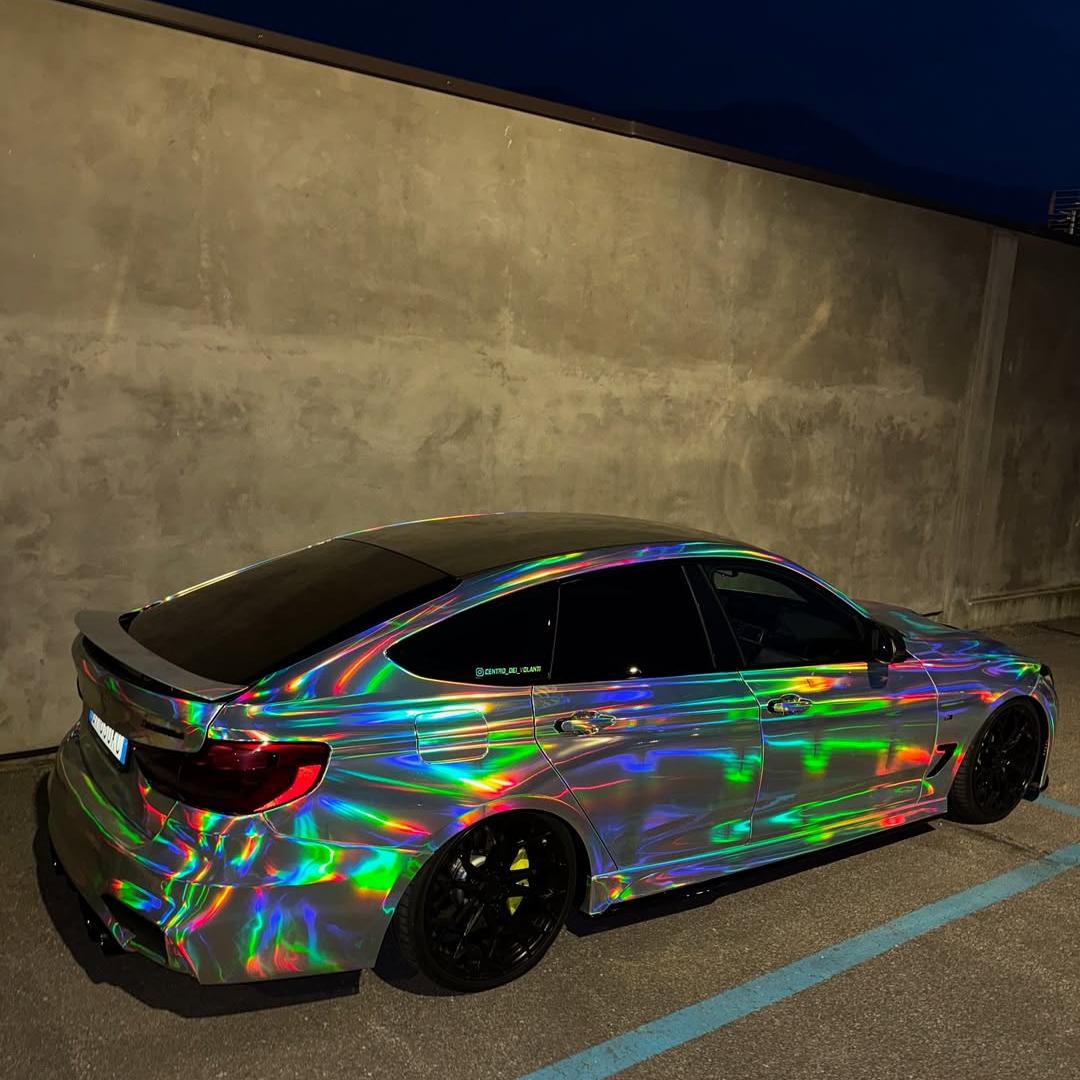 Gloss Holographic Chrome Laser Electroplated Silver Car Vinyl Wrap product image 8 - Veloro chrome vinyl wrap