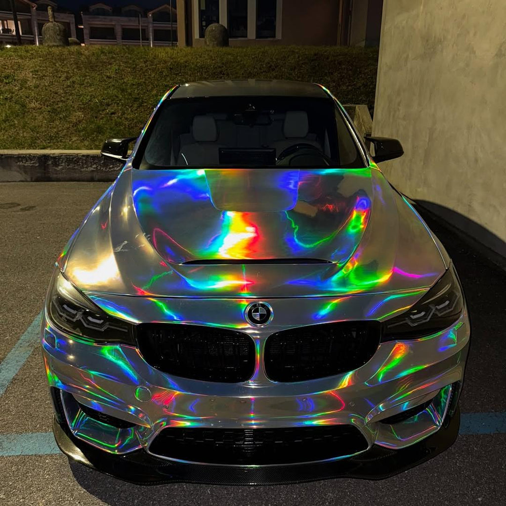 Gloss Holographic Chrome Laser Electroplated Silver Car Vinyl Wrap product image 4 - Veloro chrome vinyl wrap