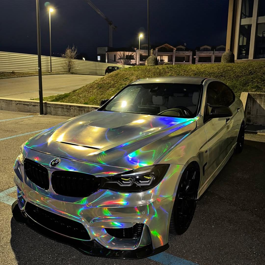 Gloss Holographic Chrome Laser Electroplated Silver Car Vinyl Wrap product image 7 - Veloro chrome vinyl wrap