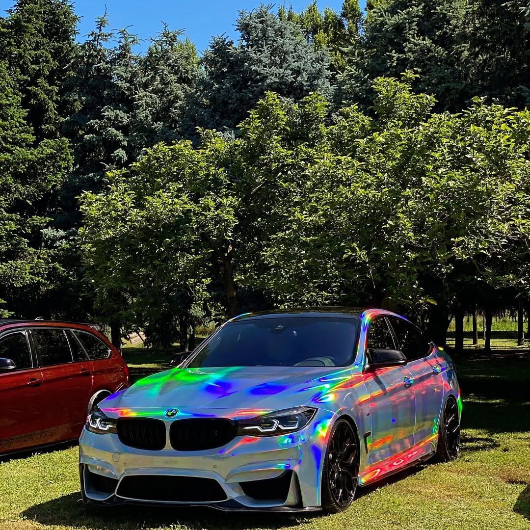 Gloss Holographic Chrome Laser Electroplated Silver Car Vinyl Wrap product image 3 - Veloro chrome vinyl wrap