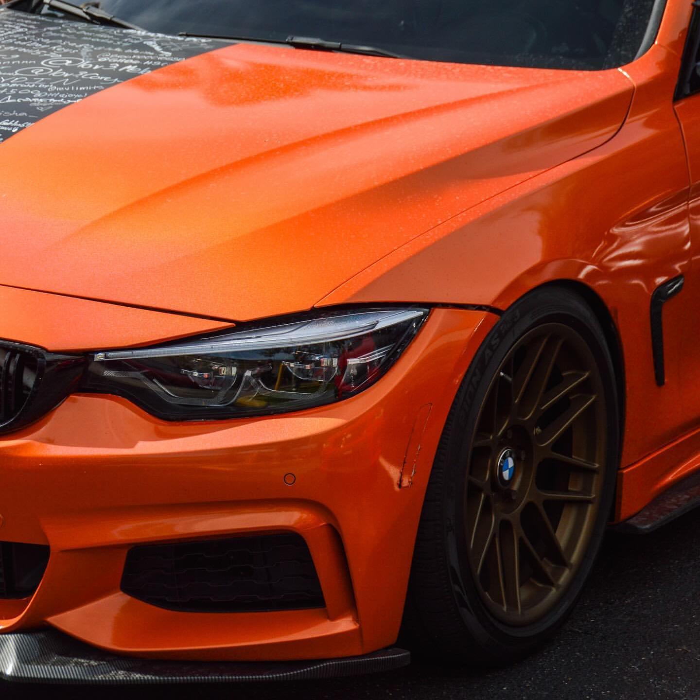 Gloss Holographic Orange Car Wrap Vinyl product image 9 - Veloro gloss vinyl wrap