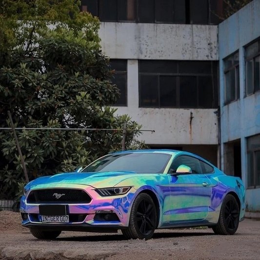 Gloss Holographic Rainbow Chrome Laser Electroplated Blue Car Vinyl Wrap product image 3 - Veloro chrome vinyl wrap