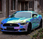 Gloss Holographic Rainbow Chrome Laser Electroplated Blue Car Vinyl Wrap product image 4 - Veloro chrome vinyl wrap