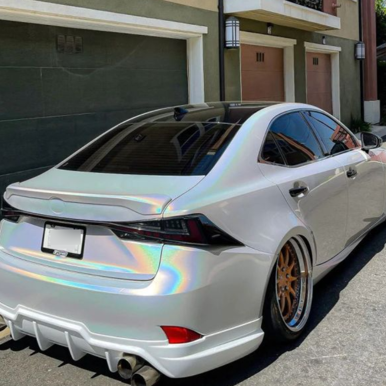 Gloss Metallic Rainbow Laser White Car Vinyl Wrap product image 7 - Veloro metallic vinyl wrap