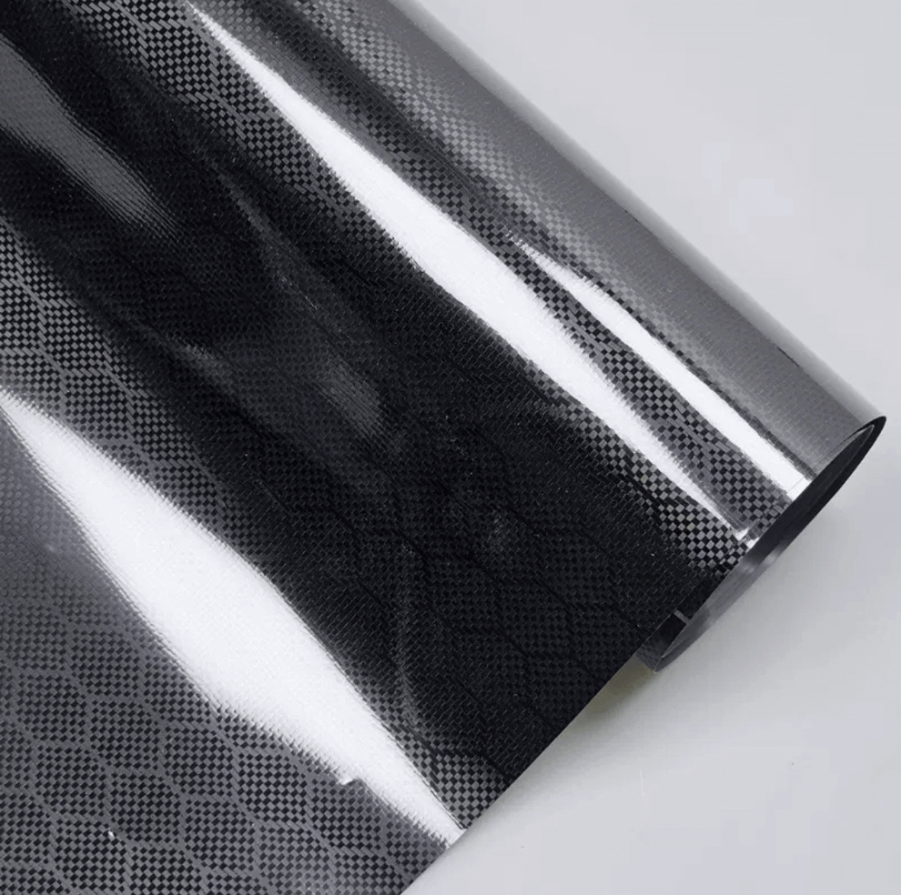 Gloss Honeycomb Carbon Fiber Black Car Vinyl Wrap PET