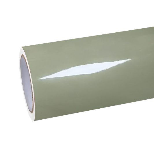 Super Glossy Khaki Green Car Vinyl Wrap PET