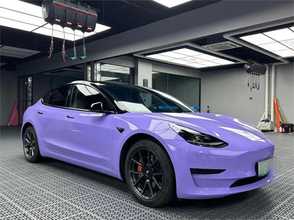 Gloss Lavender Purple Car Vinyl Wrap Tesla BMW PET product image 11 - Veloro gloss vinyl wrap