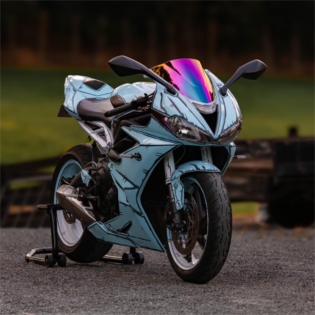 Gloss Ice Blue Car Vinyl Wrap PET product image 2 - Veloro gloss vinyl wrap