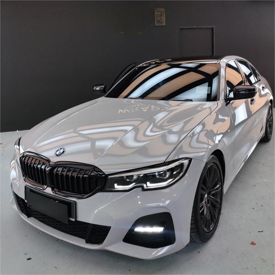 Gloss Light Nardo Grey Car Vinyl Wrap PET product image 2 - Veloro gloss vinyl wrap