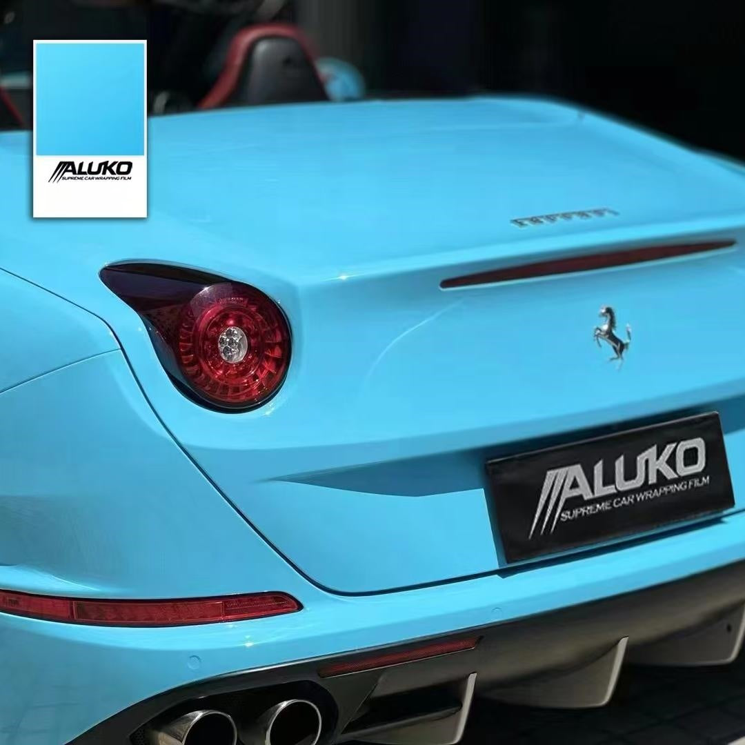 Gloss Light Sky Blue Car Vinyl Wrap PET product image 12 - Veloro gloss vinyl wrap