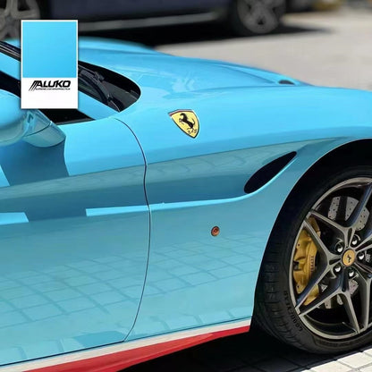 Gloss Light Sky Blue Car Vinyl Wrap PET product image 11 - Veloro gloss vinyl wrap