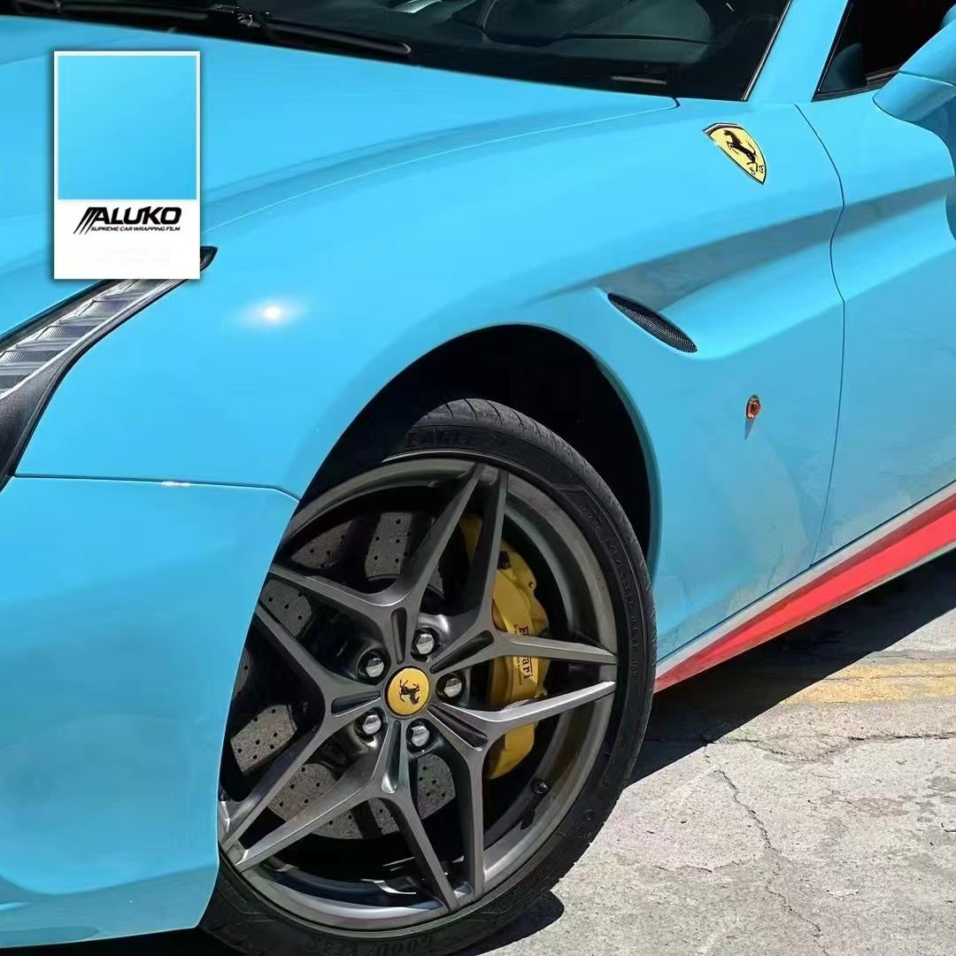 Gloss Light Sky Blue Car Vinyl Wrap PET product image 10 - Veloro gloss vinyl wrap