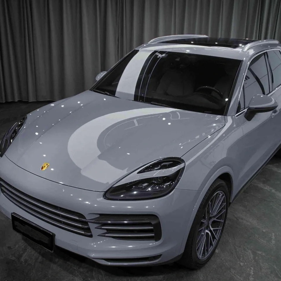 Gloss Light Slate Grey Car Vinyl Wrap PET product image 3 - Veloro gloss vinyl wrap