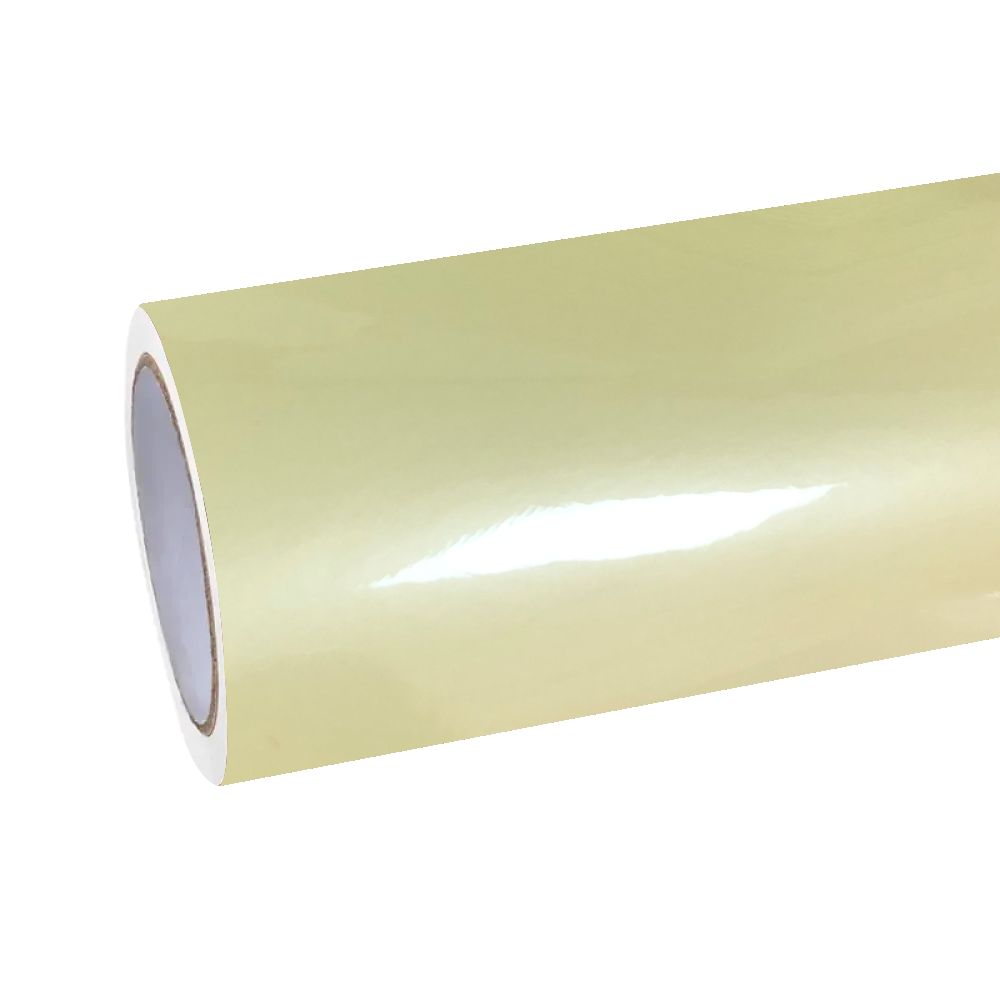Gloss Light Yellow Car Vinyl Wrap PET