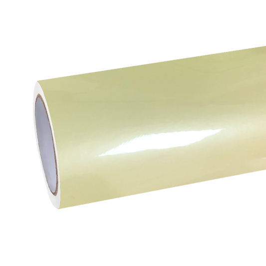 Gloss Light Yellow Car Vinyl Wrap PET