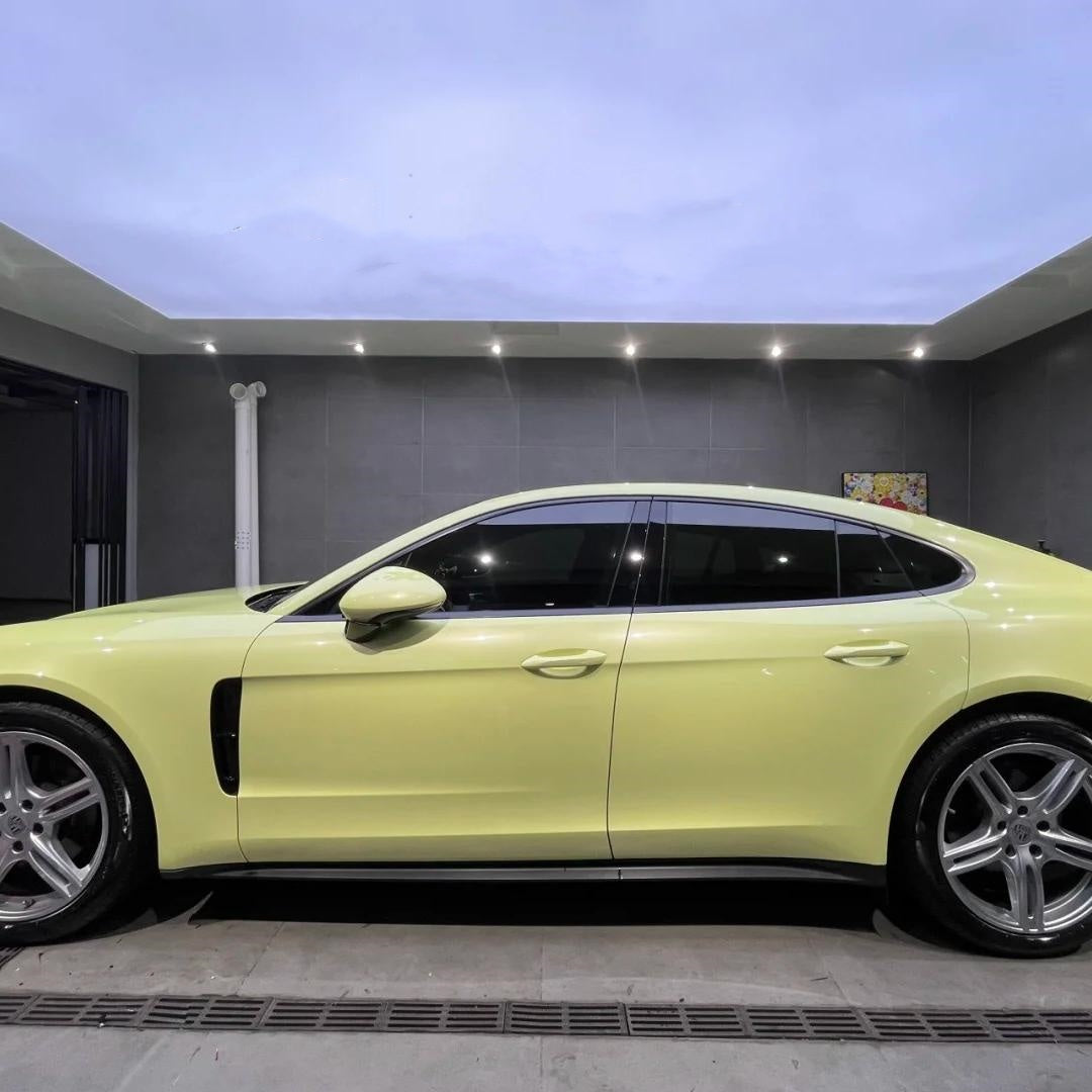 Gloss Light Yellow Car Vinyl Wrap PET product image 3 - Veloro gloss vinyl wrap