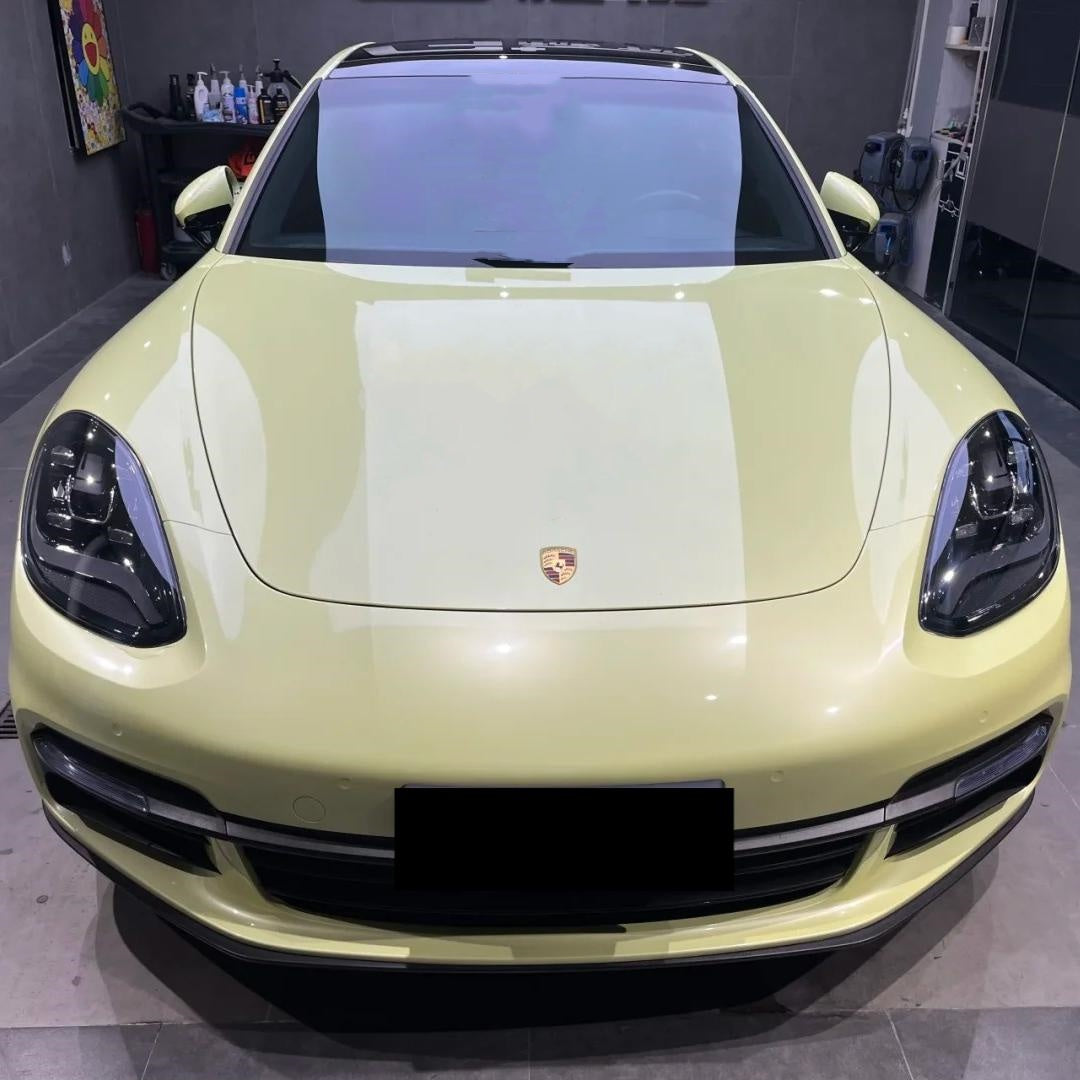 Gloss Light Yellow Car Vinyl Wrap PET product image 7 - Veloro gloss vinyl wrap