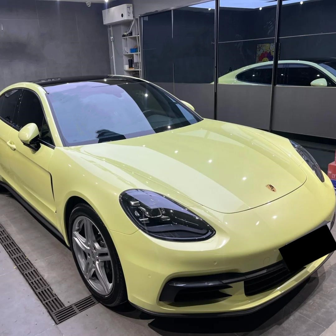 Gloss Light Yellow Car Vinyl Wrap PET product image 2 - Veloro gloss vinyl wrap