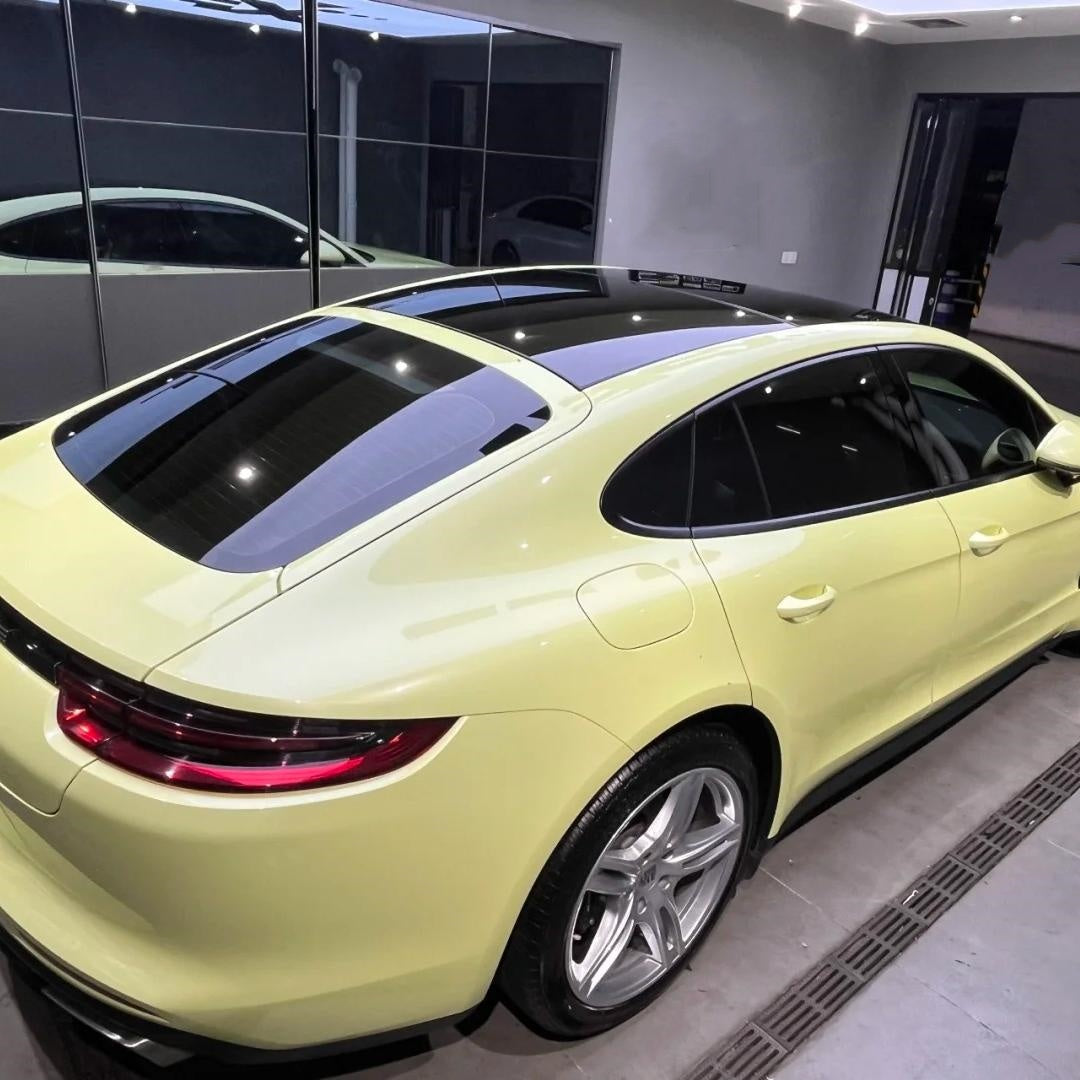 Gloss Light Yellow Car Vinyl Wrap PET product image 4 - Veloro gloss vinyl wrap
