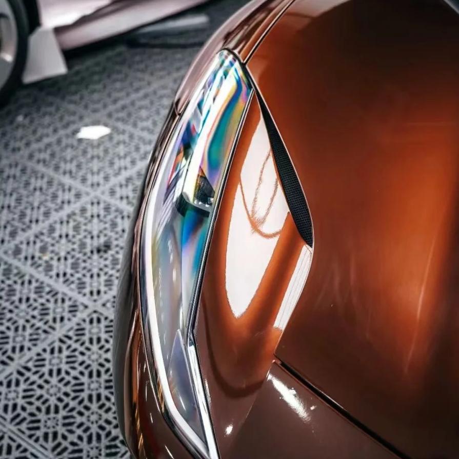 Gloss Liquid Coffee Brown Car Vinyl Wrap PET product image 2 - Veloro gloss vinyl wrap