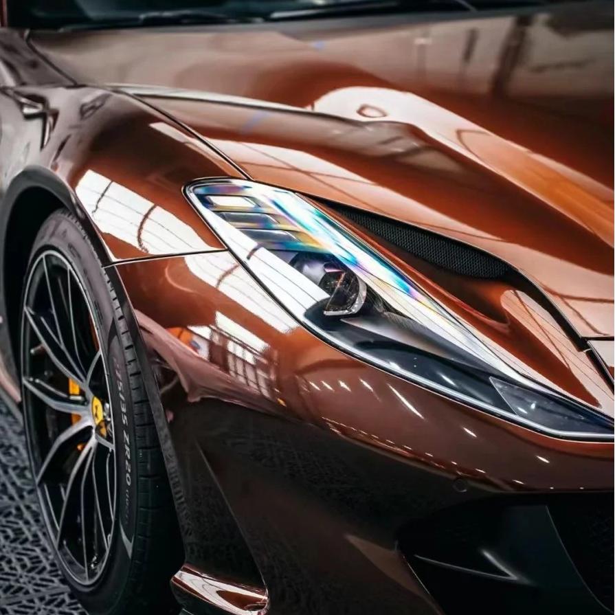 Gloss Liquid Coffee Brown Car Vinyl Wrap PET product image 3 - Veloro gloss vinyl wrap