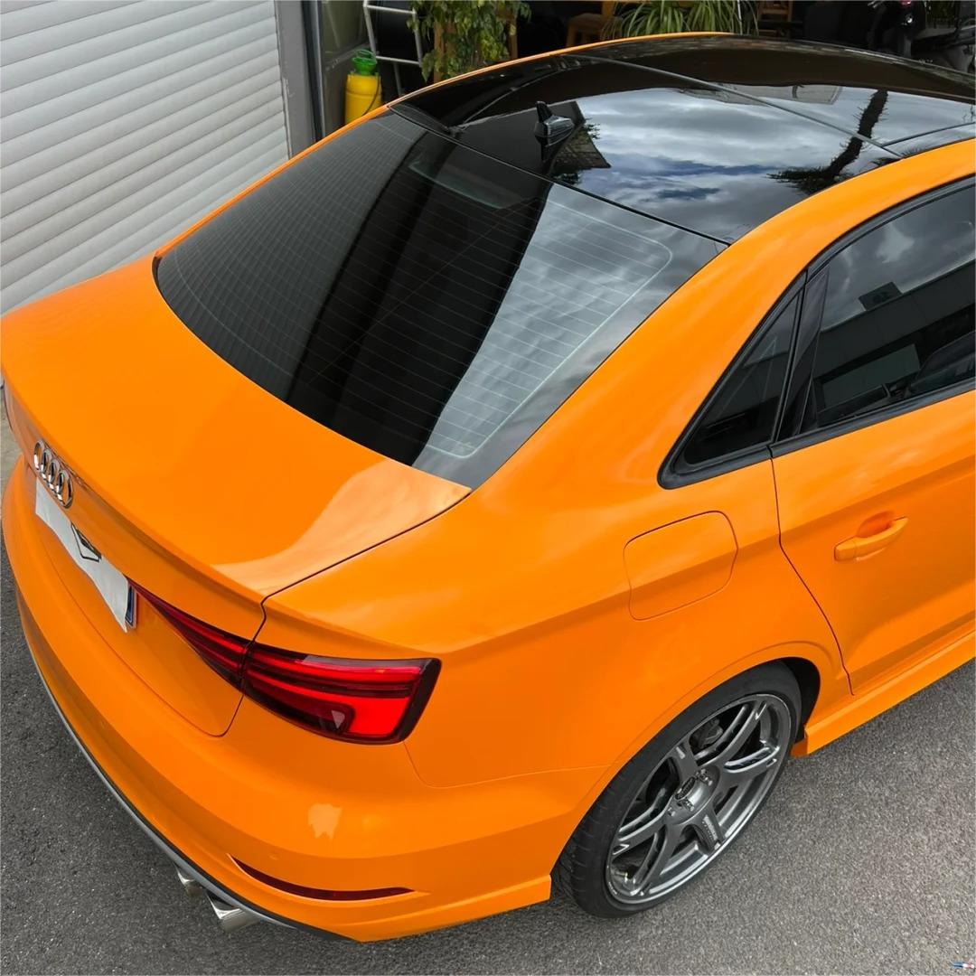Gloss Mclaren Orange Car Vinyl Wrap PET product image 11 - Veloro gloss vinyl wrap