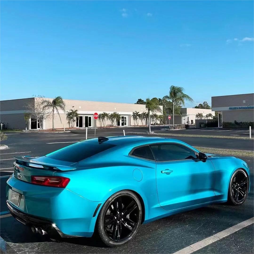 Gloss Metallic Atomic Teal Car Vinyl Wrap PET product image 4 - Veloro metallic vinyl wrap