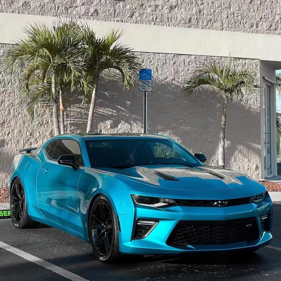 Gloss Metallic Atomic Teal Car Vinyl Wrap PET product image 3 - Veloro metallic vinyl wrap