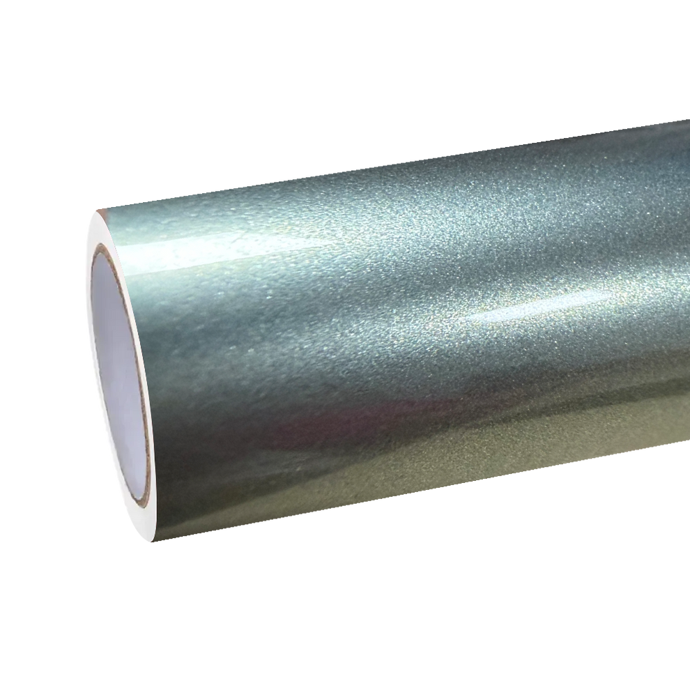 Gloss Metallic Aurora Green Car Vinyl Wrap PET
