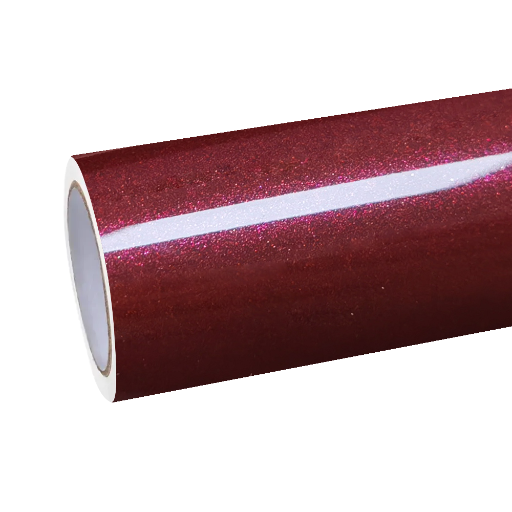 Gloss Metallic Black Cherry Red Car Vinyl Wrap PET