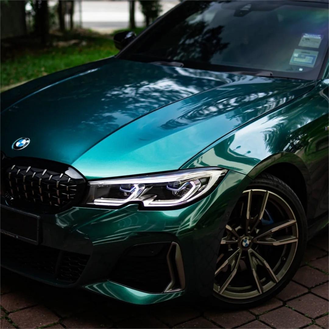 Gloss Metallic British Royal Green Car Vinyl Wrap PET product image 3 - Veloro metallic vinyl wrap