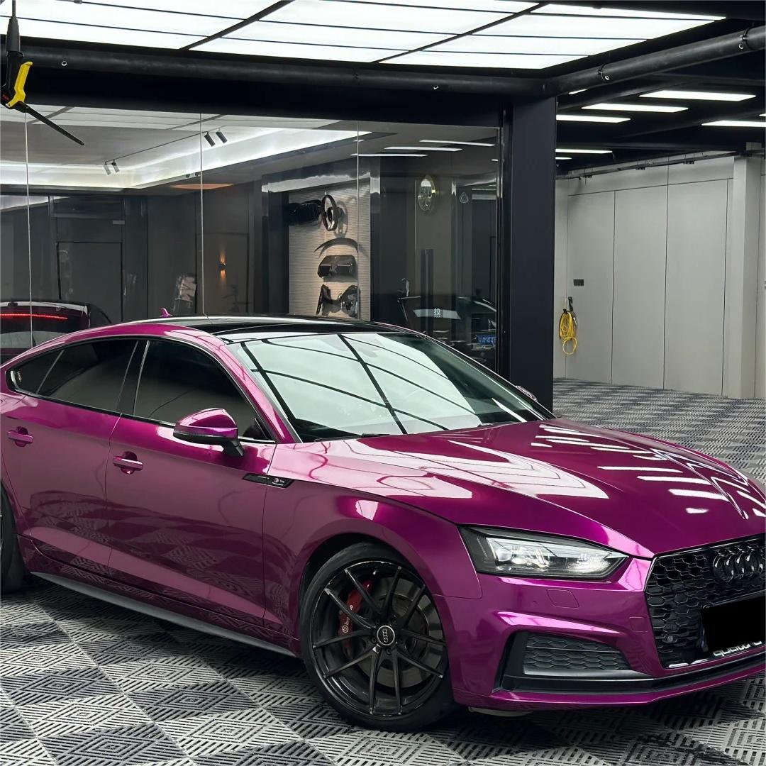 Gloss Metallic Candy Purple Car Vinyl Wrap PET product image 6 - Veloro metallic vinyl wrap