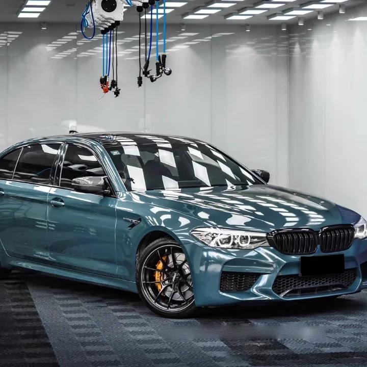 Gloss Metallic Cerulean Green Car Vinyl Wrap BMW product image 5 - Veloro metallic vinyl wrap