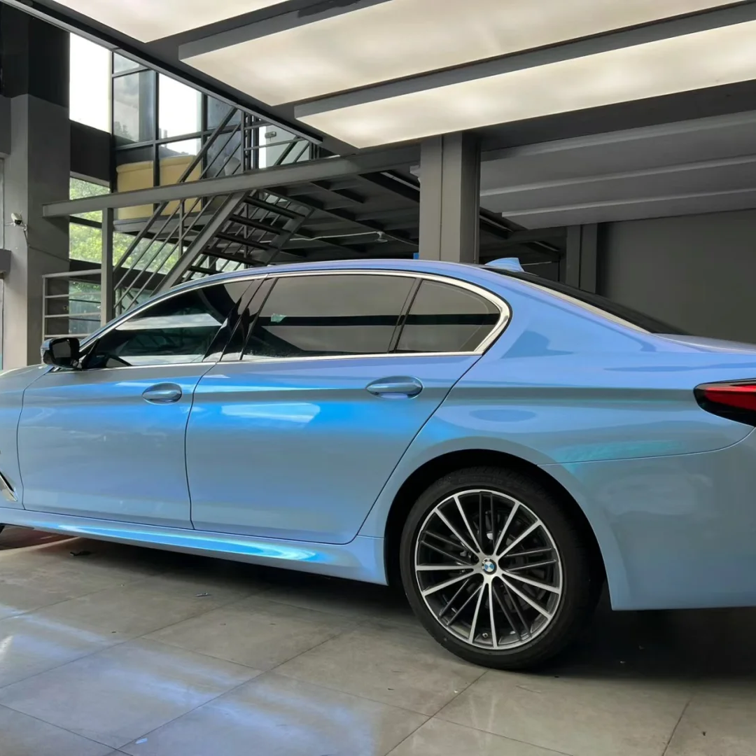 Gloss Metallic Chameleon Blue Grey Car Vinyl Wrap PET product image 8 - Veloro color shift vinyl wrap