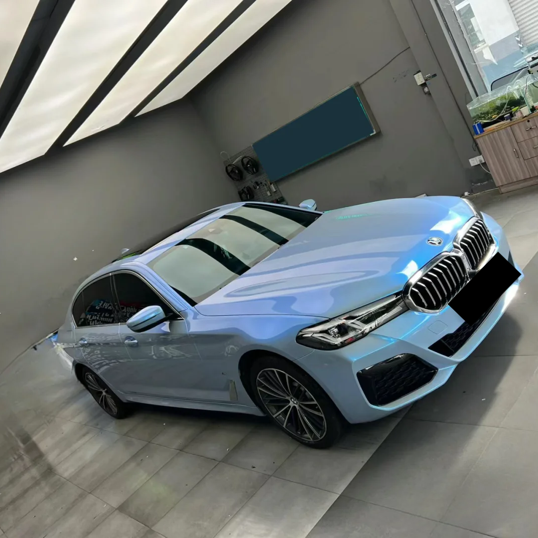 Gloss Metallic Chameleon Blue Grey Car Vinyl Wrap PET product image 6 - Veloro color shift vinyl wrap