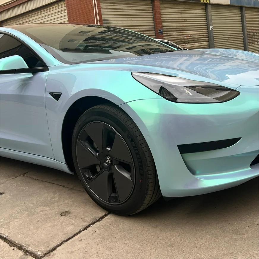 Gloss Metallic Chameleon Candy Blue Green Car Vinyl Wrap product image 5 - Veloro color shift vinyl wrap
