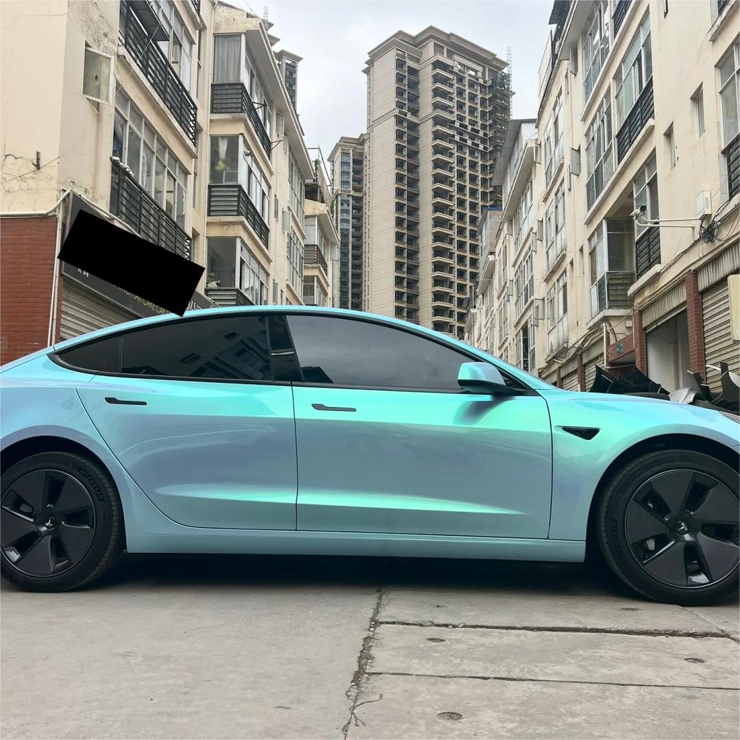 Gloss Metallic Chameleon Candy Blue Green Car Vinyl Wrap product image 4 - Veloro color shift vinyl wrap