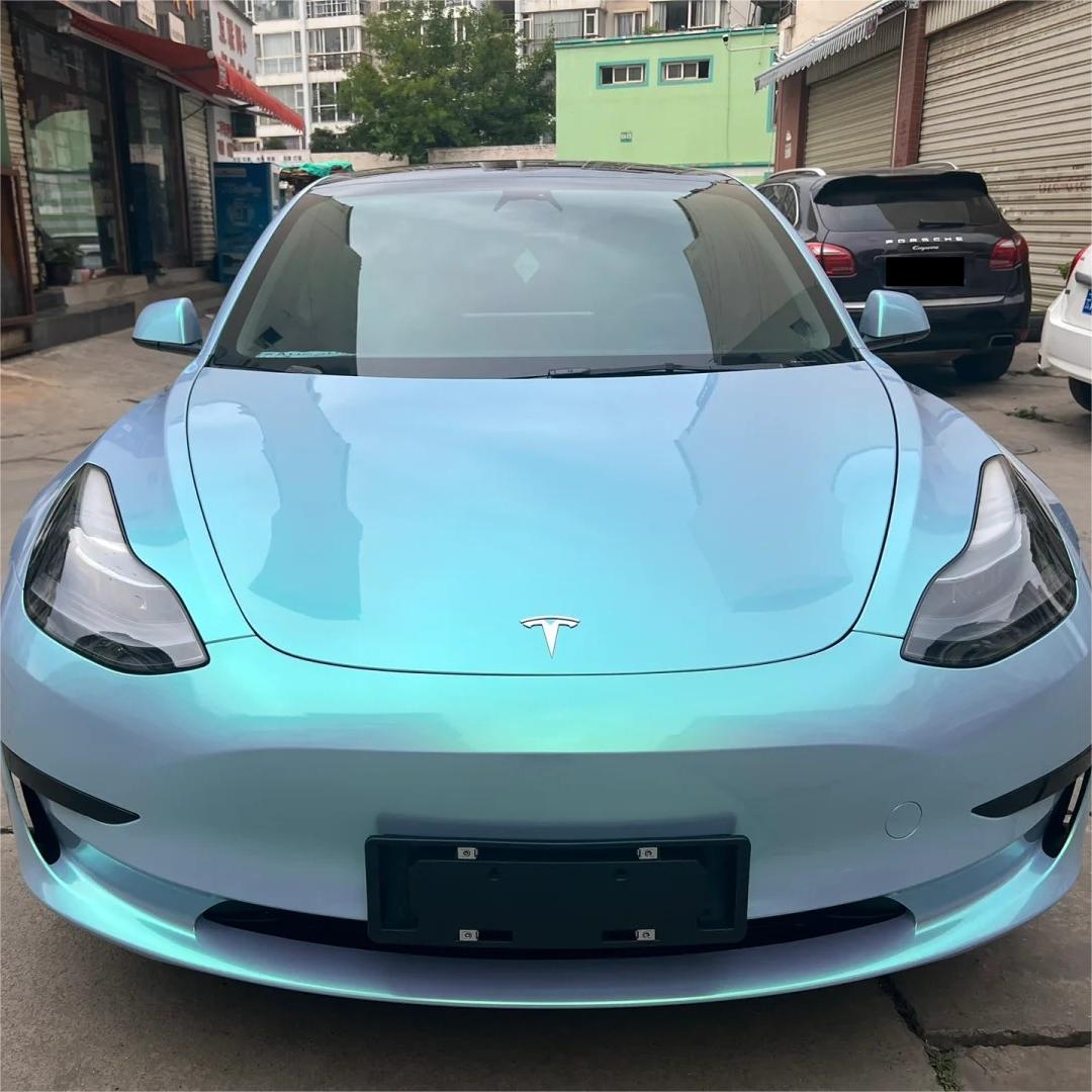 Gloss Metallic Chameleon Candy Blue Green Car Vinyl Wrap product image 3 - Veloro color shift vinyl wrap