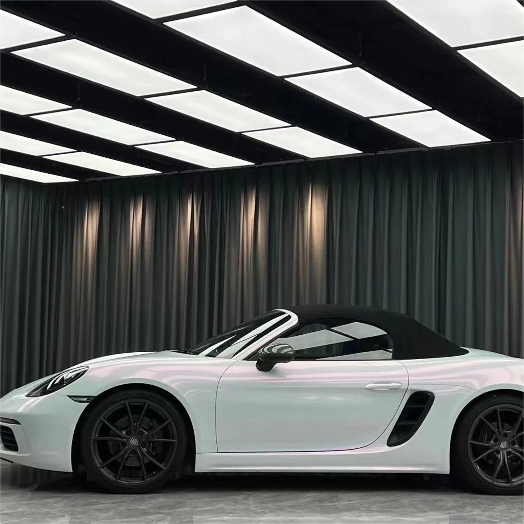 Gloss Metallic Chameleon Diamond Pink White Car Vinyl Wrap product image 3 - Veloro color shift vinyl wrap
