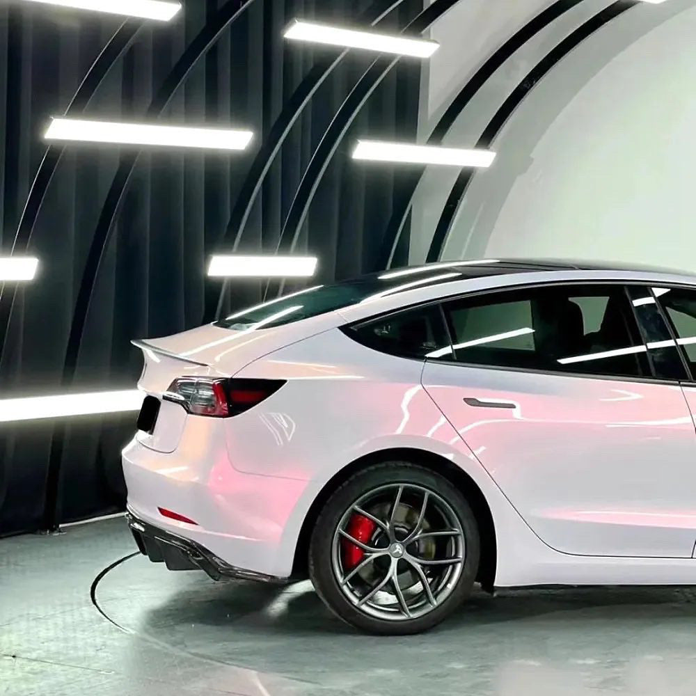 Gloss Metallic Chameleon Diamond Pollen Pink White Car Vinyl Wrap PET product image 3 - Veloro color shift vinyl wrap