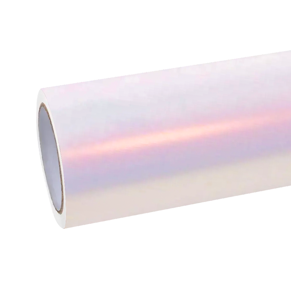Gloss Metallic Chameleon Diamond Pollen Pink White Car Vinyl Wrap PET