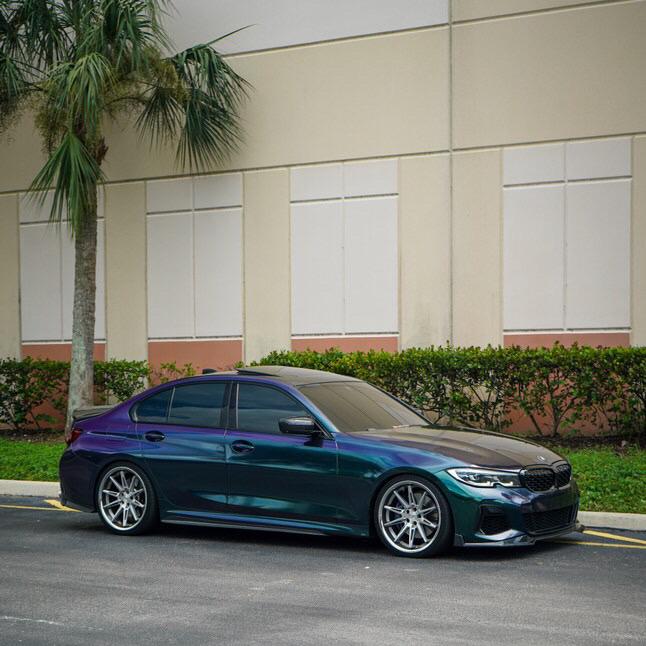 Gloss Metallic Chameleon Diamond Purple Green Car Vinyl Wrap PET product image 9 - Veloro color shift vinyl wrap