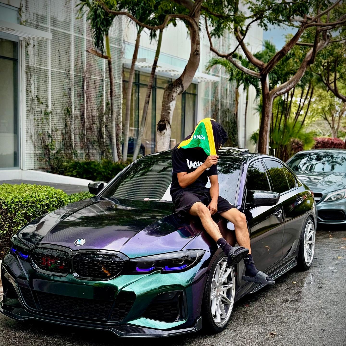 Gloss Metallic Chameleon Diamond Purple Green Car Vinyl Wrap PET product image 3 - Veloro color shift vinyl wrap