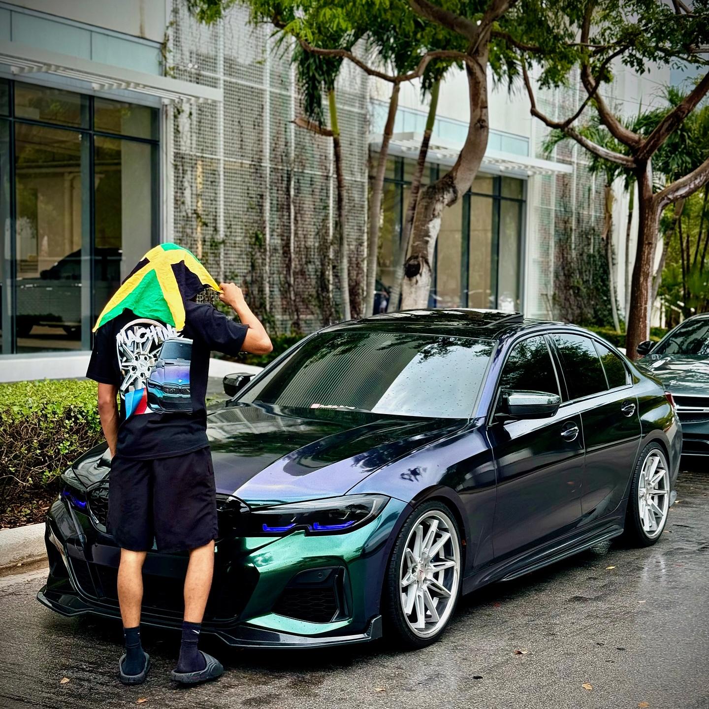 Gloss Metallic Chameleon Diamond Purple Green Car Vinyl Wrap PET product image 4 - Veloro color shift vinyl wrap