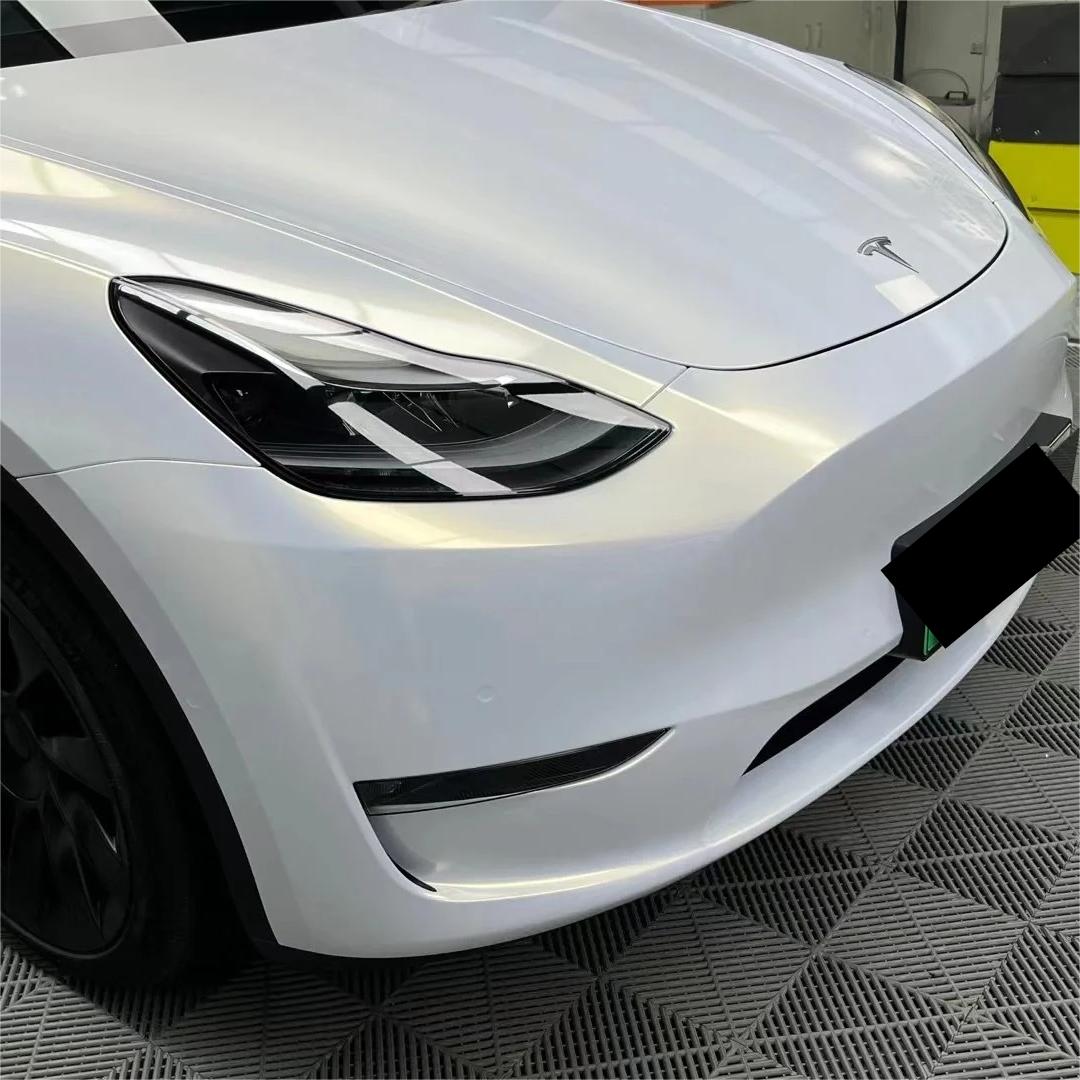 Gloss Metallic Chameleon Gold White Car Vinyl Wrap Audi PET product image 9 - Veloro color shift vinyl wrap