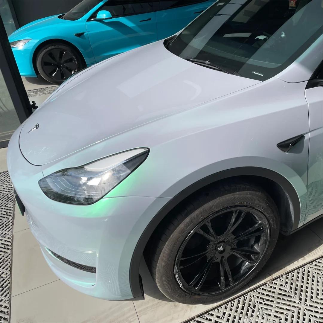 Gloss Metallic Chameleon Green Grey Car Vinyl Wrap product image 9 - Veloro color shift vinyl wrap