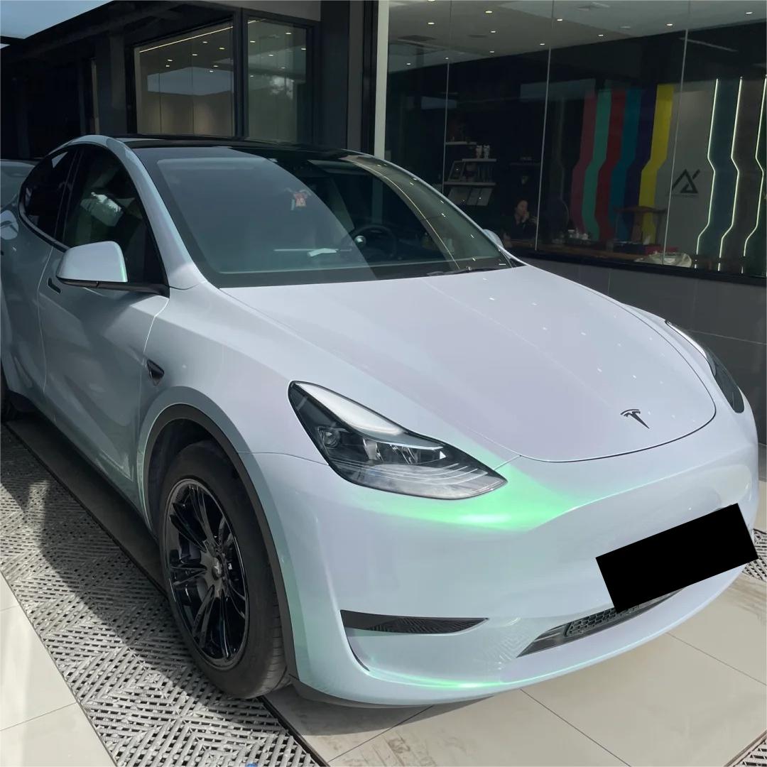 Gloss Metallic Chameleon Green Grey Car Vinyl Wrap product image 3 - Veloro color shift vinyl wrap