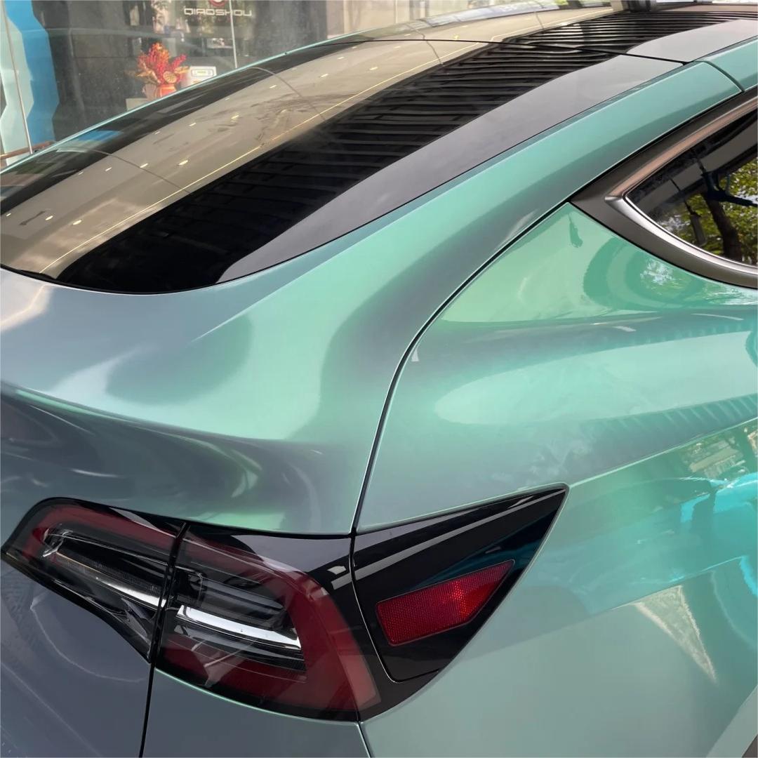 Gloss Metallic Chameleon Green Grey Car Vinyl Wrap product image 6 - Veloro color shift vinyl wrap